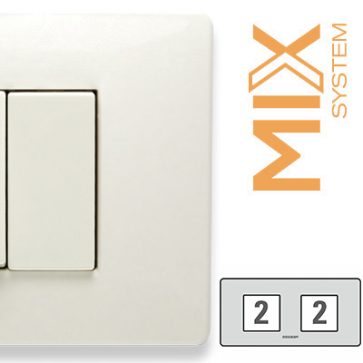 MIX Placca 2+2 Posti BIANCO MATT