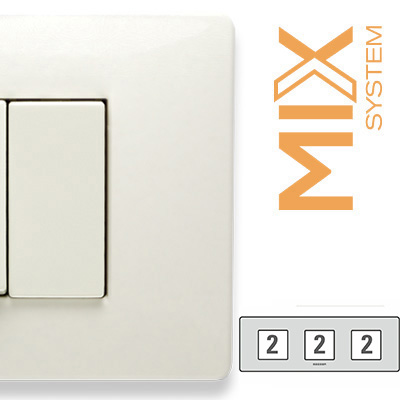 MIX Placca 2+2+2 Posti BIANCO MATT