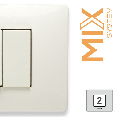 MIX Placca 2 Posti BIANCO MATT
