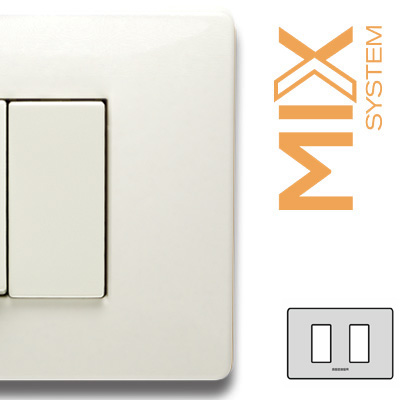MIX Placca 2 Posti BIANCO MATT