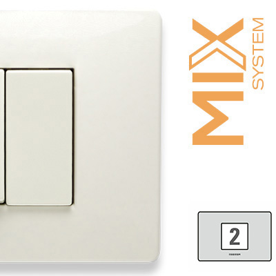MIX Placca 2P. Central 3M. BIANCO MATT