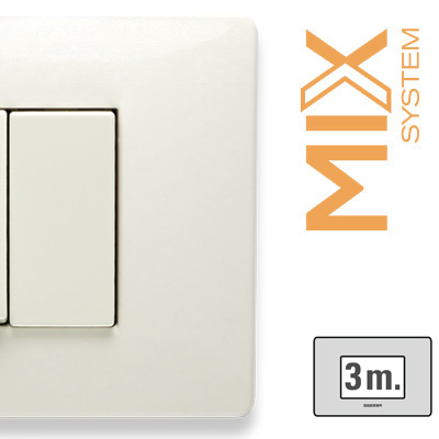 MIX Placca 3 Posti BIANCO MATT