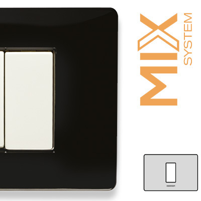 MIX Placca 1P. Central 3M. NERO MATT