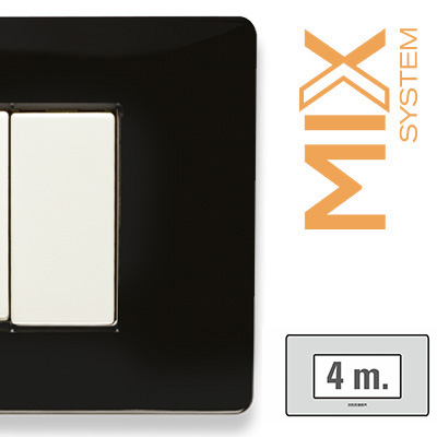 MIX Placca 4 Posti NERO MATT