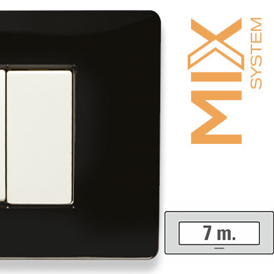 MIX Placca 7 Posti NERO MATT
