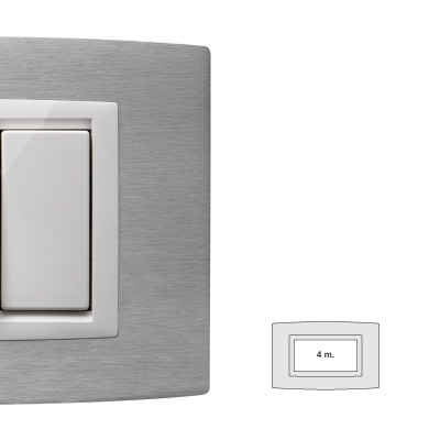 MIX placca ALLUMINIO NATURALE 4 posti
