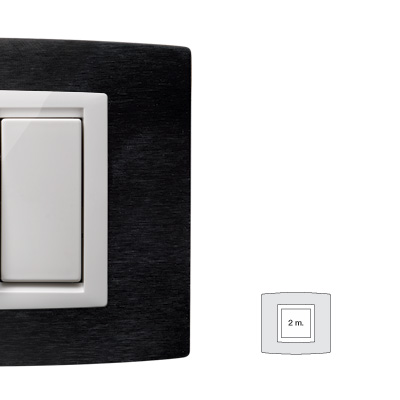 MIX placca ALLUMINIO ANTRACITE 2 posti