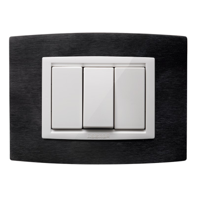 MIX placca ALLUMINIO ANTRACITE 3 posti