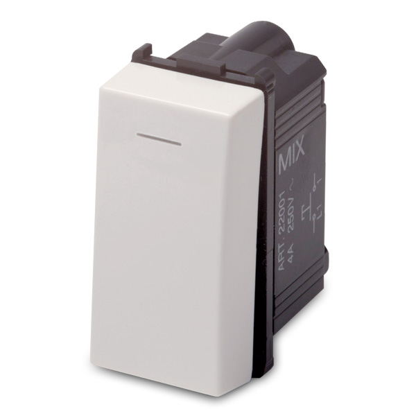 MIX Pulsante Silenzioso 1P Illum,Beige