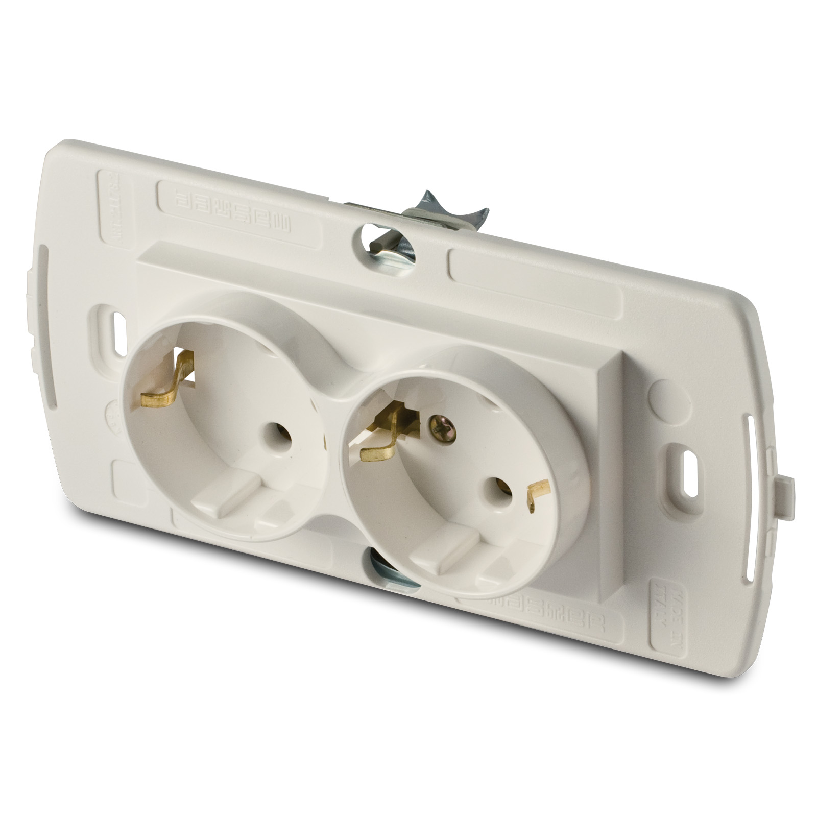 MIX Doppia Schuko 16A 2P+T(later.) beige