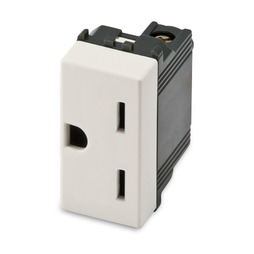 15A 2P American socket Lat. Earth Ivory