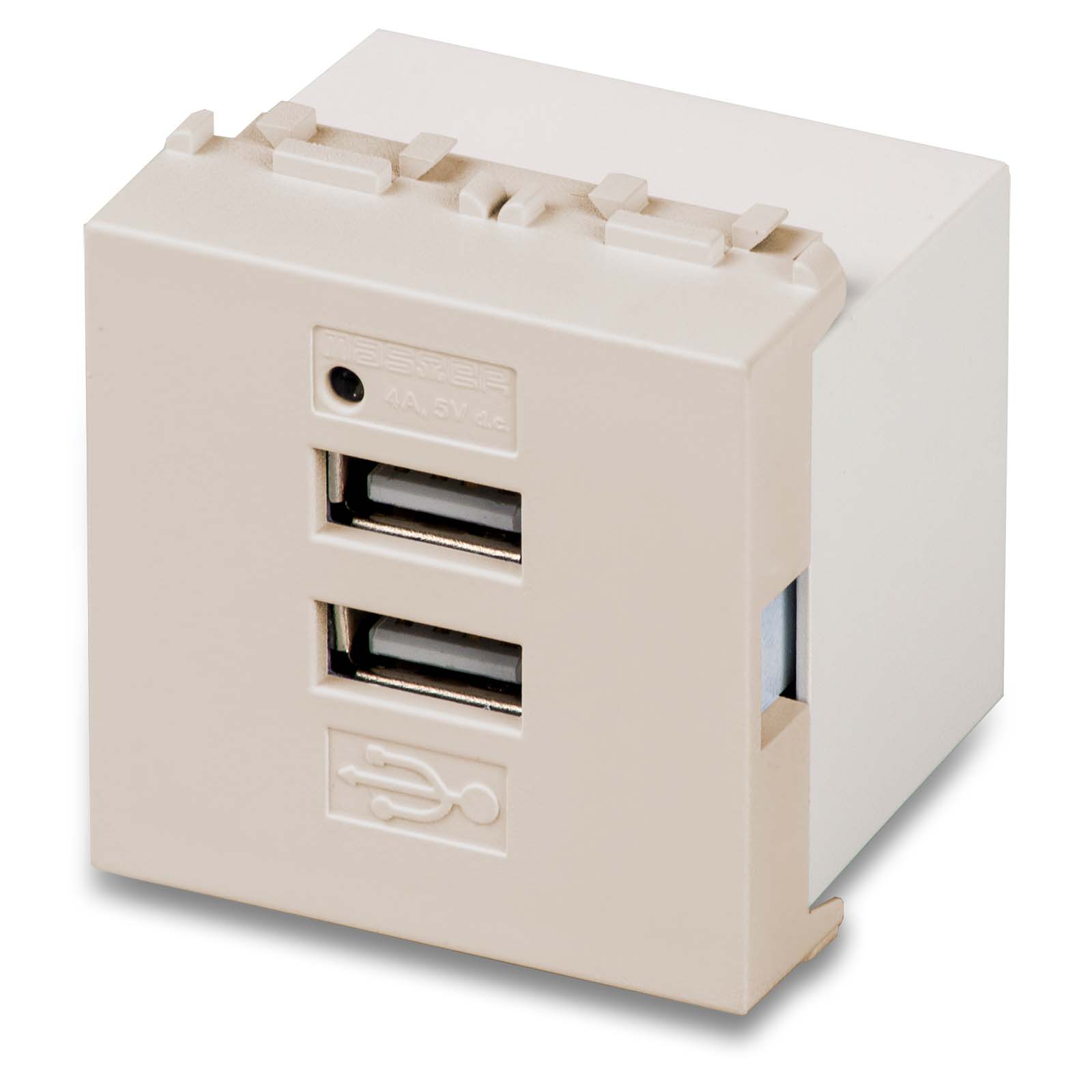 MIX Alimentatore 2 USB 5V 4A 2M. Beige