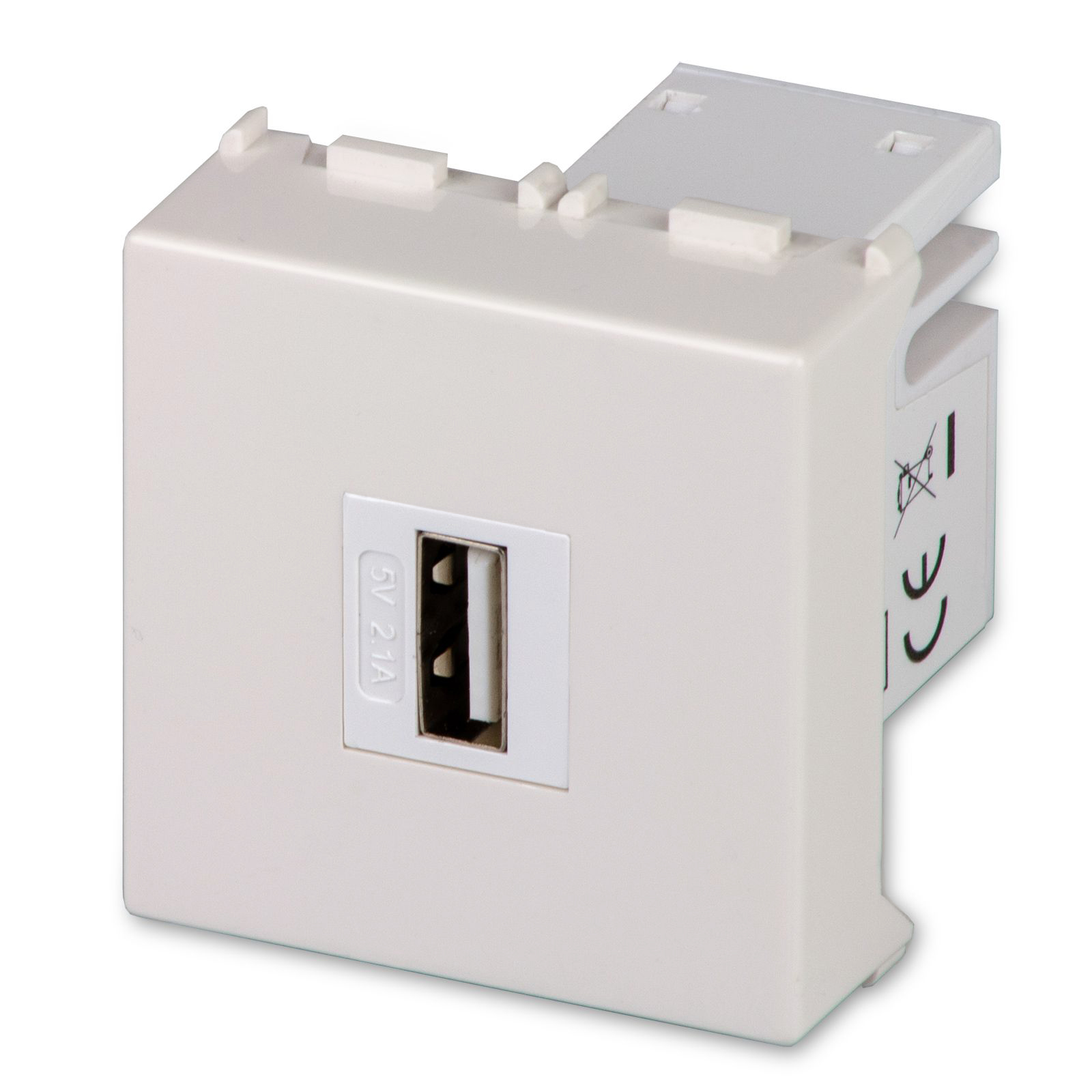 MIX Alimentatore USB 5V 2.1A 2Mod. Beige