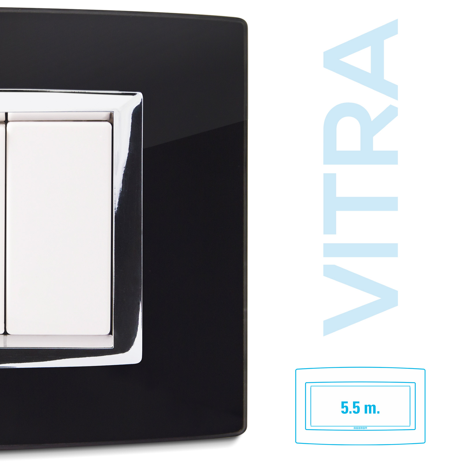 Placca Vetro NERO 5,5P. Vitra