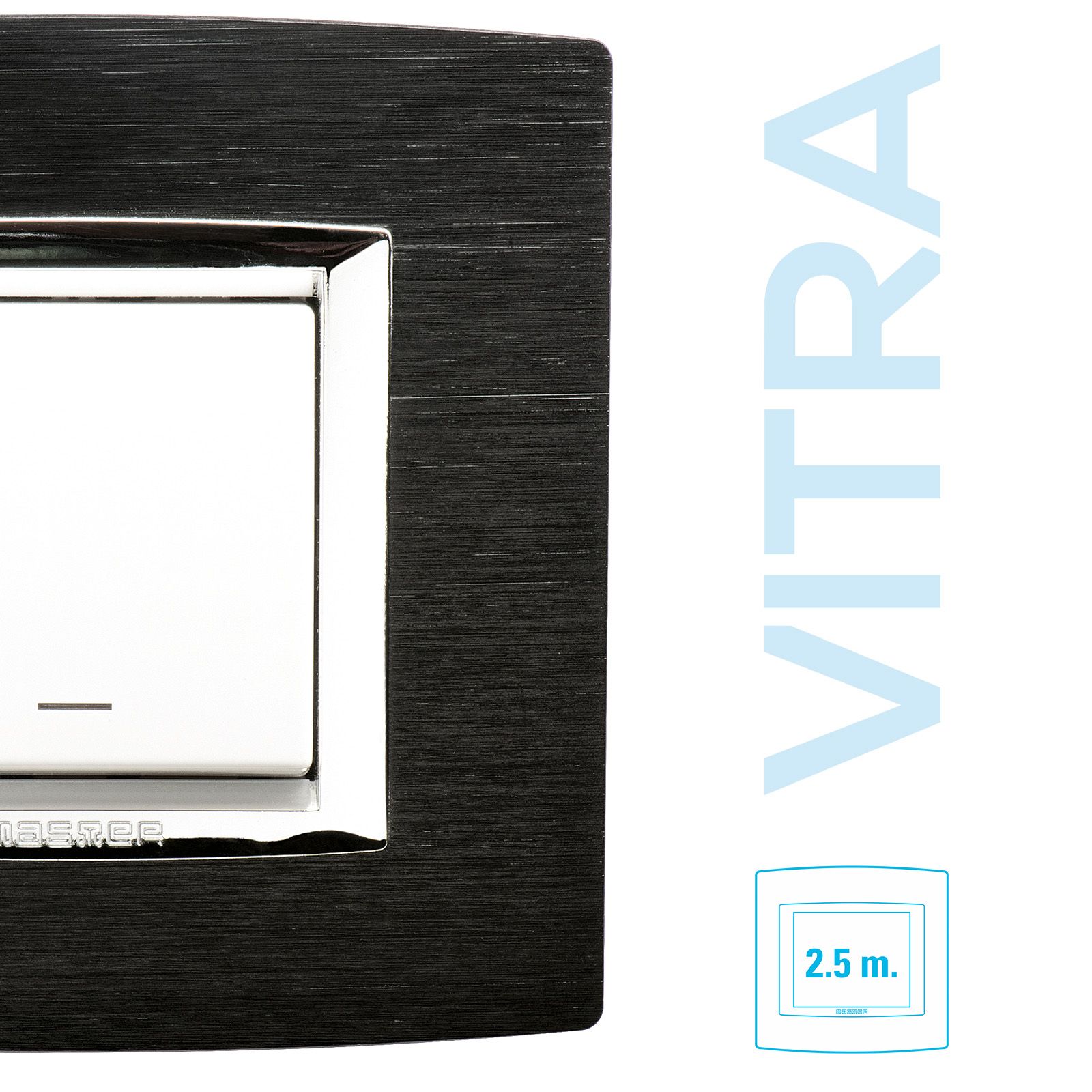 Placca Alluminio Antracite satinato 2,5P