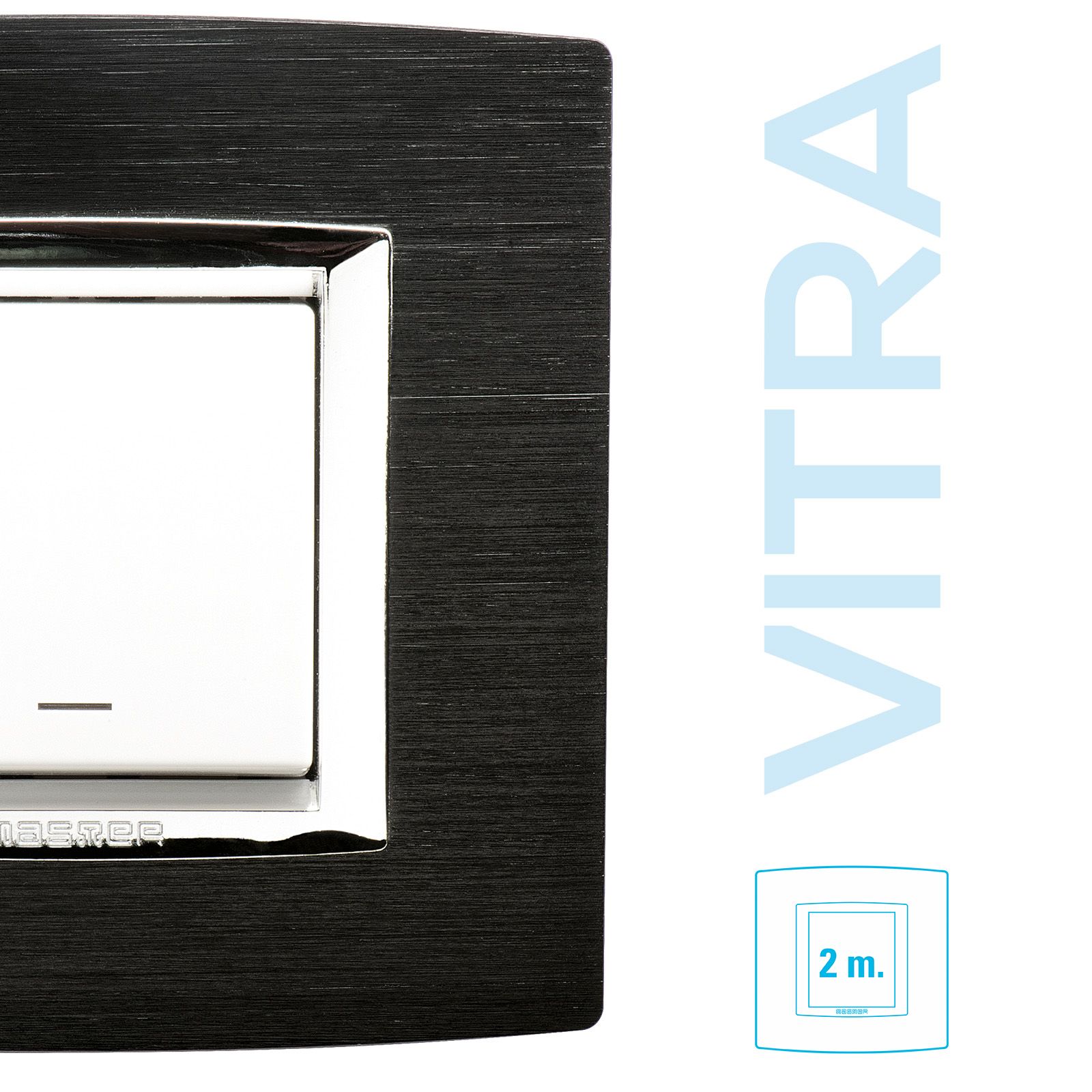 Placca Alluminio Antracite satinato 2P.