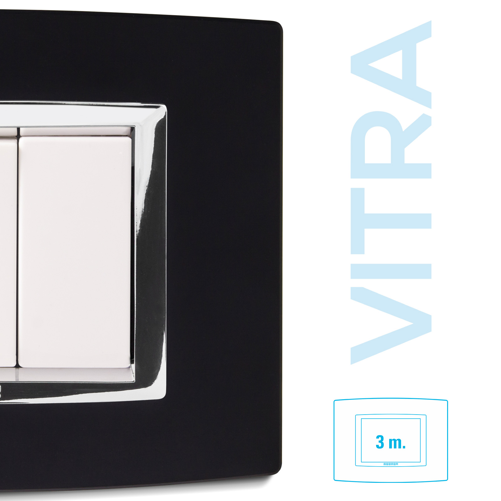 Placca Alluminio Antracite 3P. Vitra