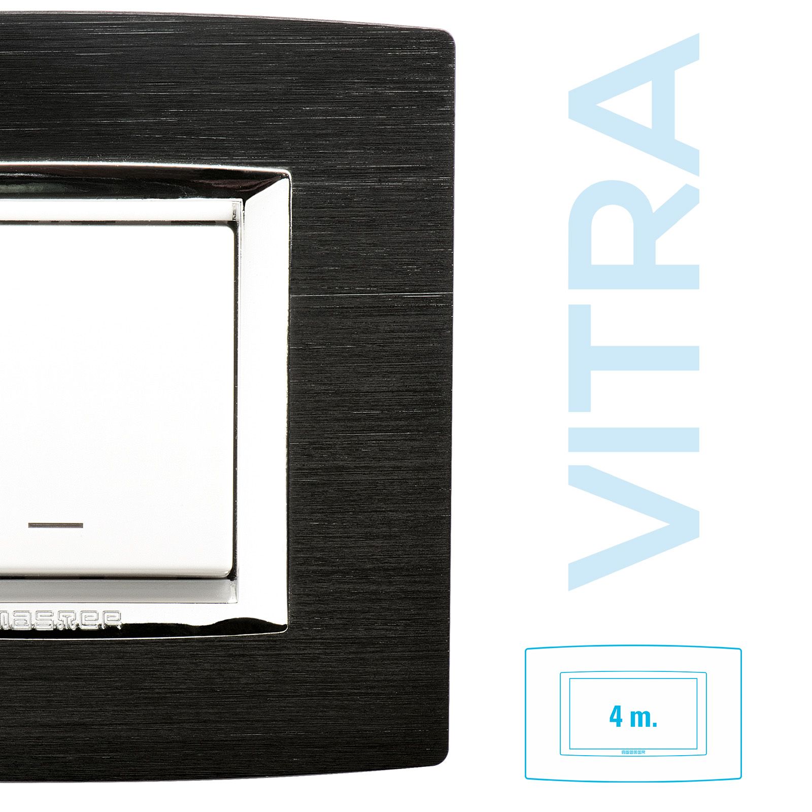 Placca Alluminio Antracite satinato 4P.