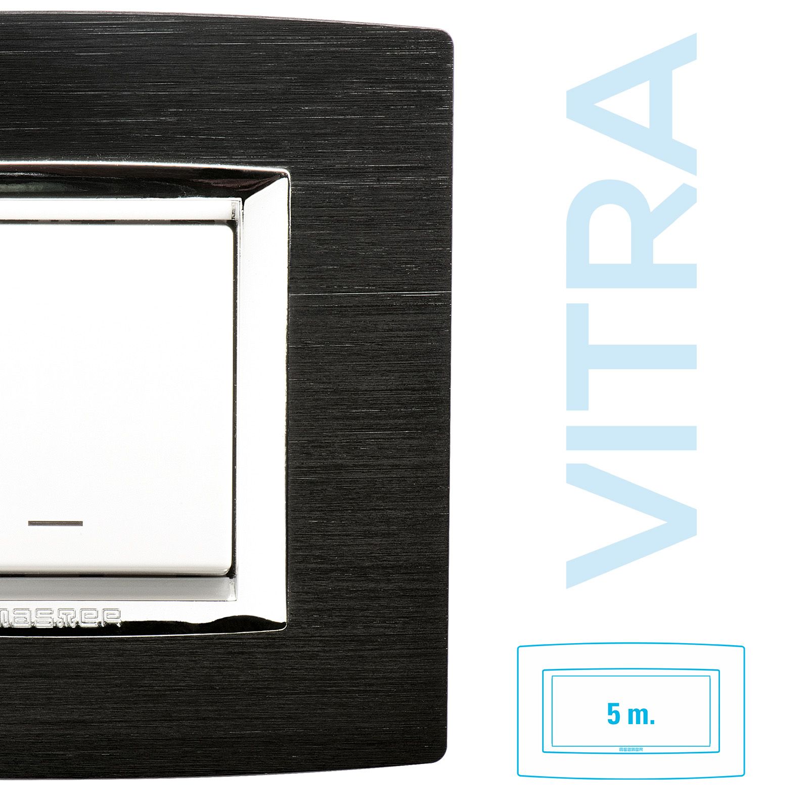 Placca Alluminio Antracite satinato 5P.