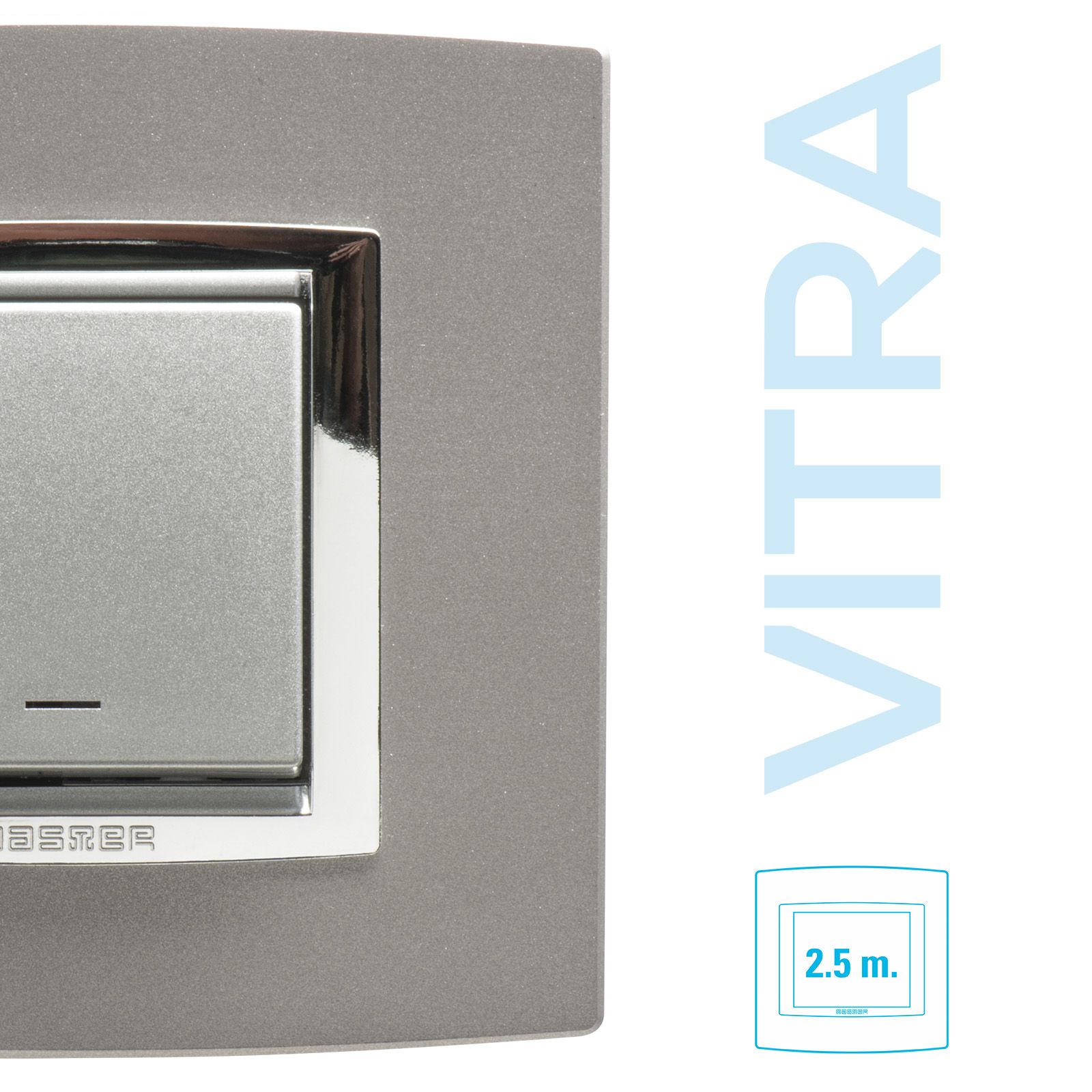 Placa 2,5 módulos Vitra Titanio