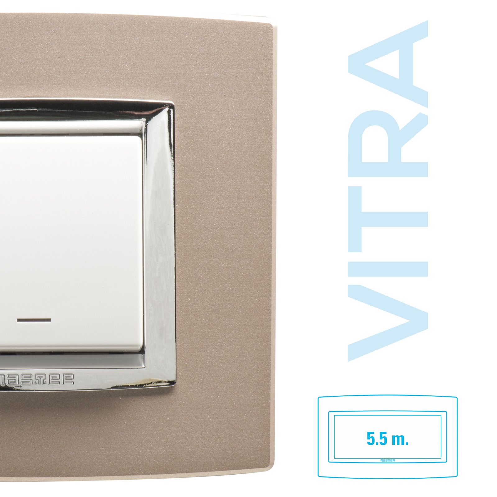 Placa 5,5 módulos Vitra bronce opaco