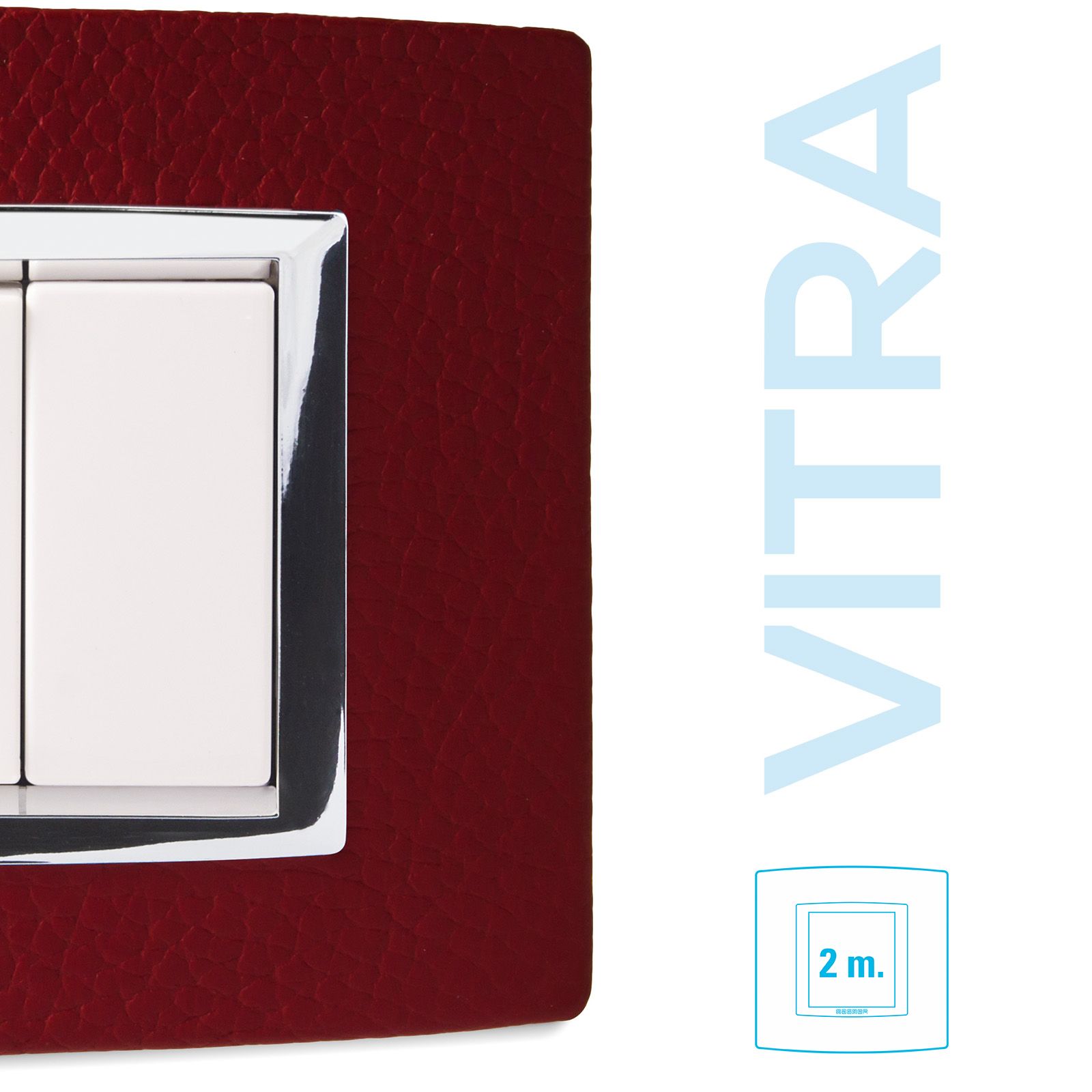 Placca Vitra Pelle Rosso Rubino 2 P