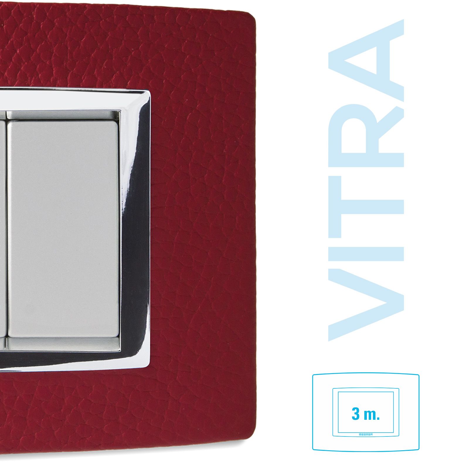 Placca Vitra Pelle Rosso Rubino 3 P
