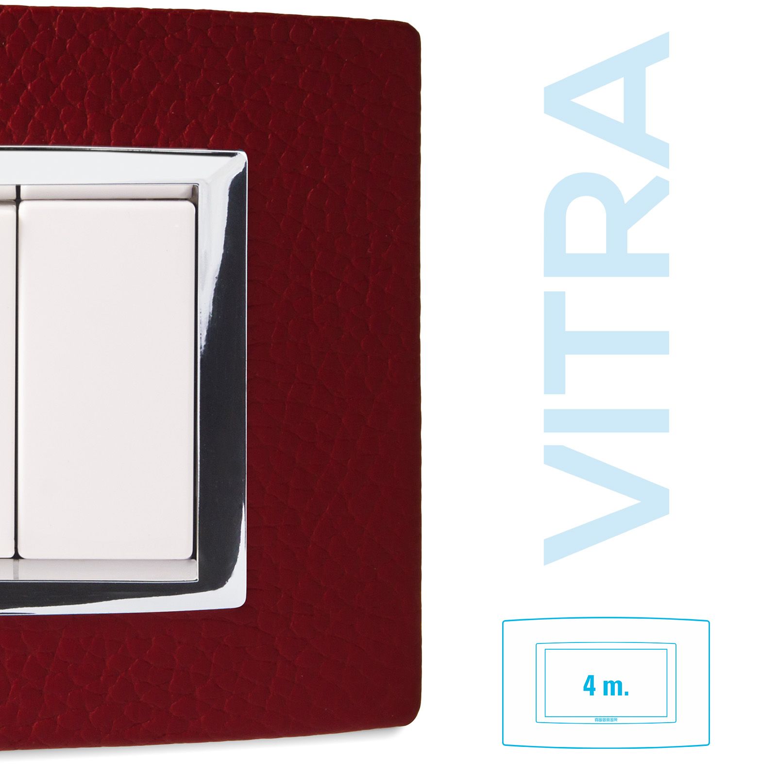 Placca Vitra Pelle Rosso Rubino 4 P