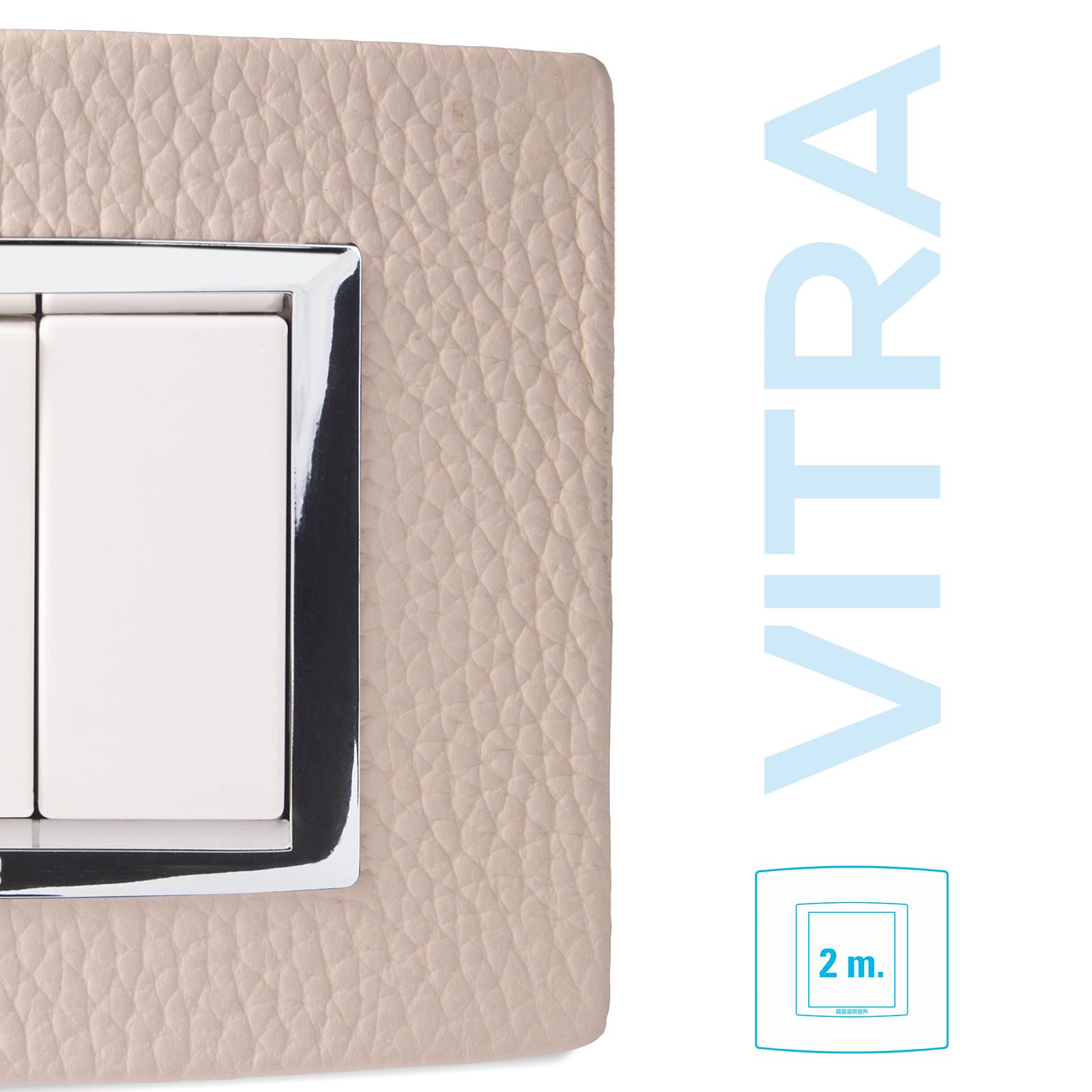 Placca Vitra pelle Avorio 2 P