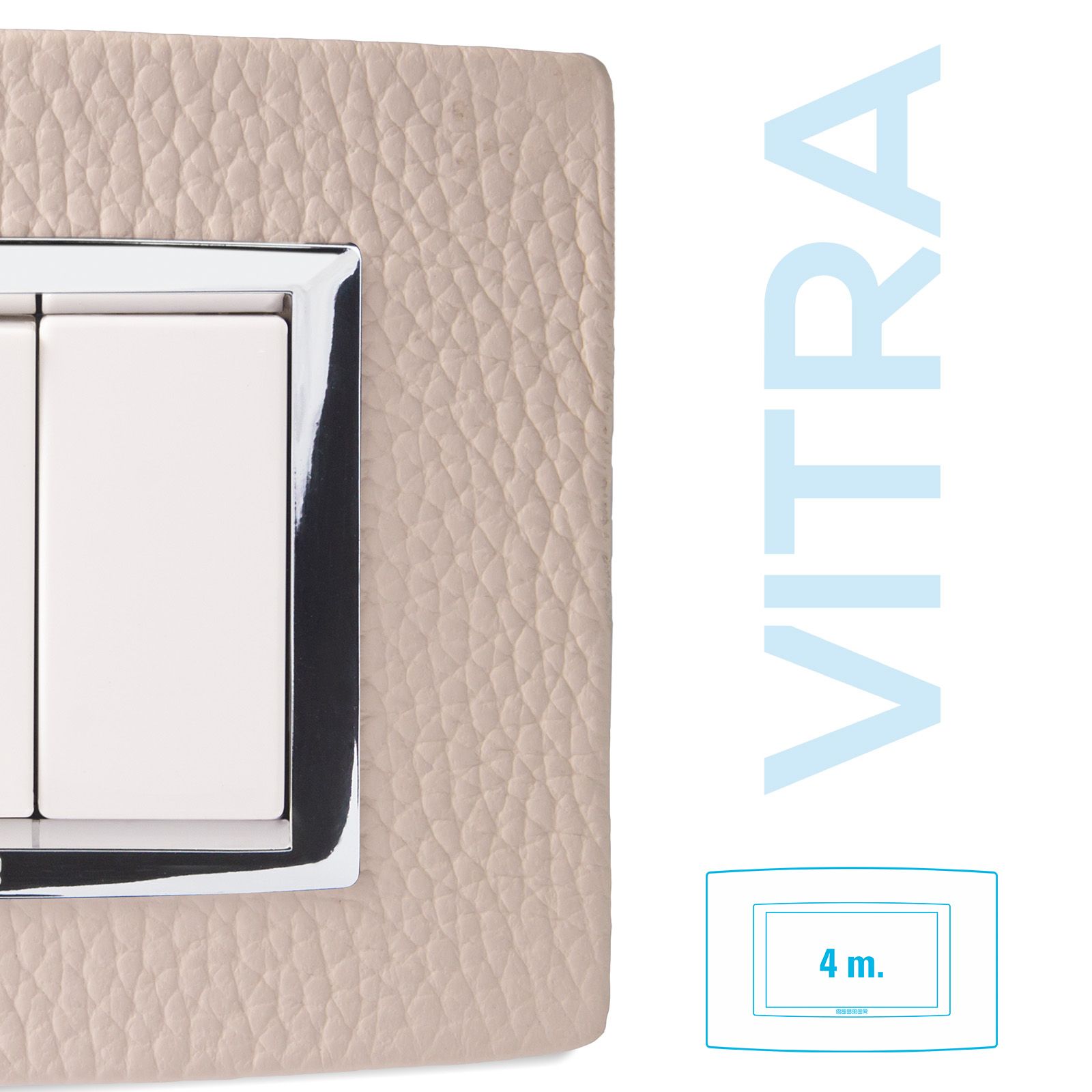 Placca Vitra pelle Avorio 4 P