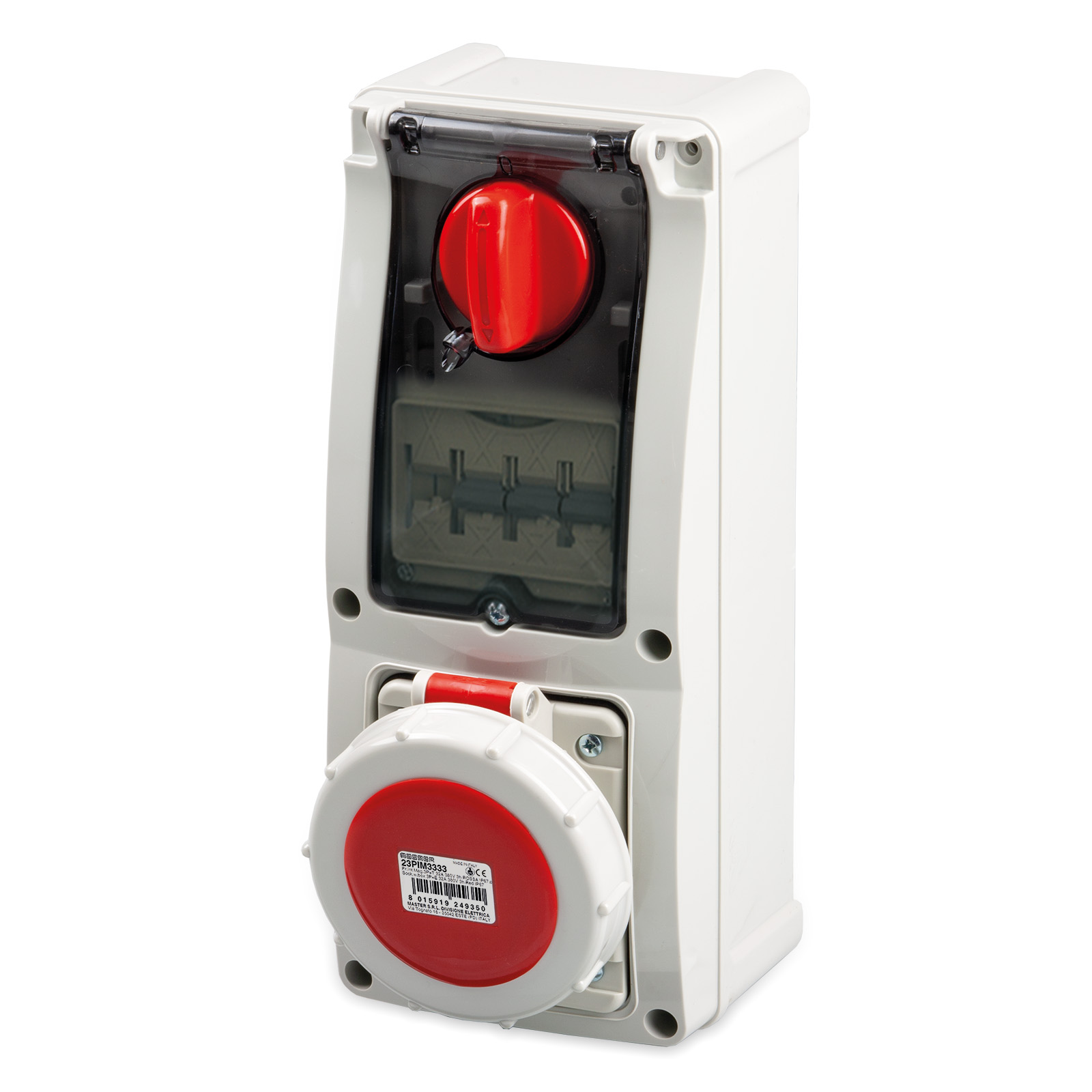 Pr.Int.Mag.3P+T 32A 380V 3h ROSSA IP67 c