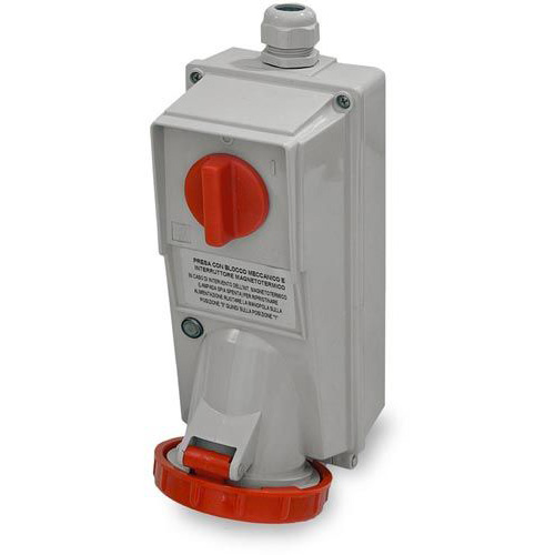 Pr.Int.Mag.3P+T 32A 380V 3h ROSSA IP67 c