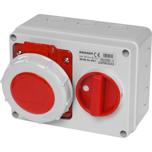 Pr.Int.Or.3P+T 32A 380V 3h ROSSA IP67 c/