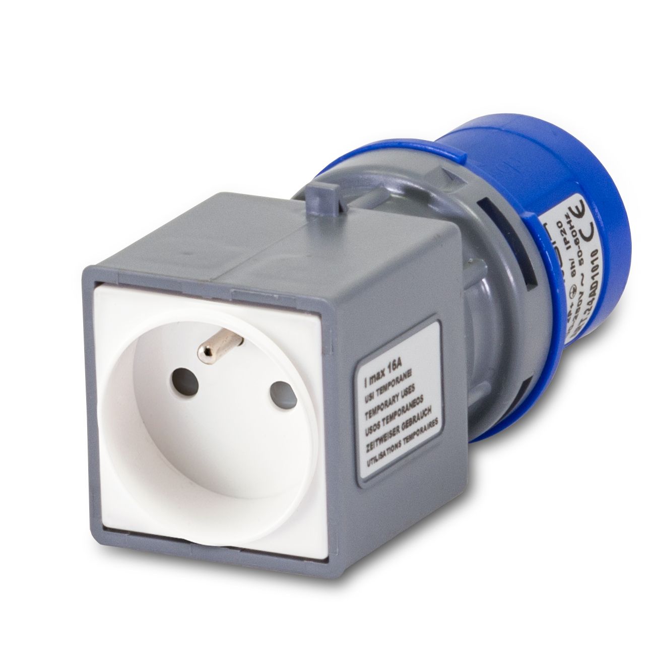 Ad.Ind.Sp.CEE 230V +Pr.Fra.16A 2P+T IP20