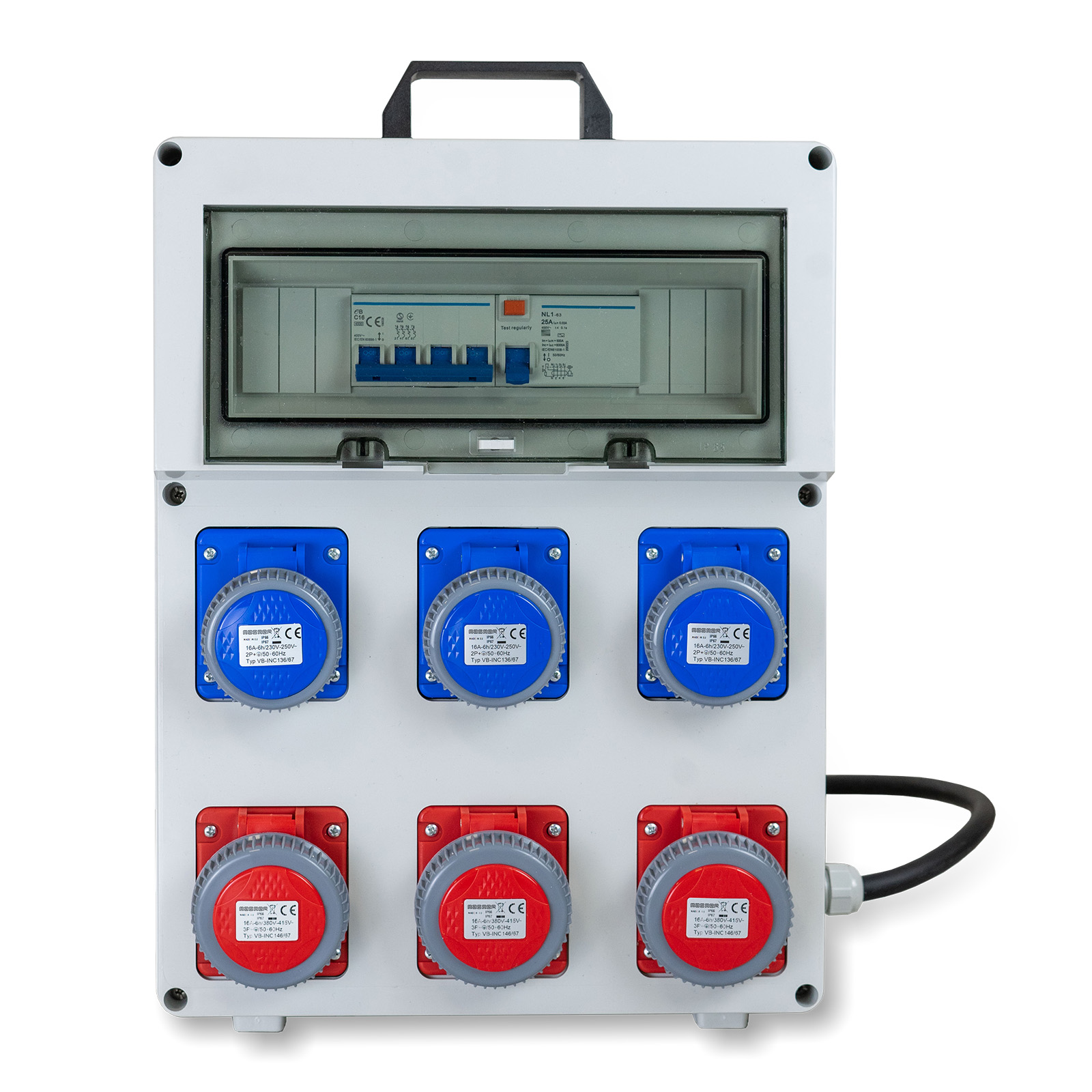 Q.ASC 3Pr.3P+T 380V+3Pr.2P+T 16A 230V