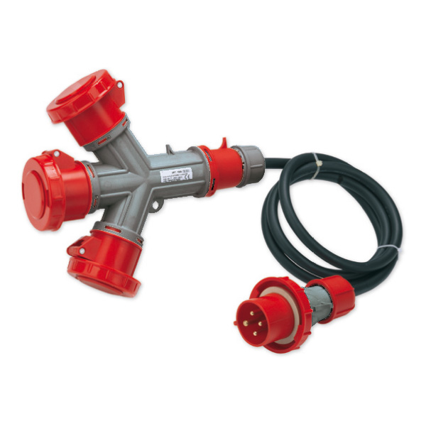 Moltipl.3 Uscite 3P+T 32A 380V IP67 c/Ca