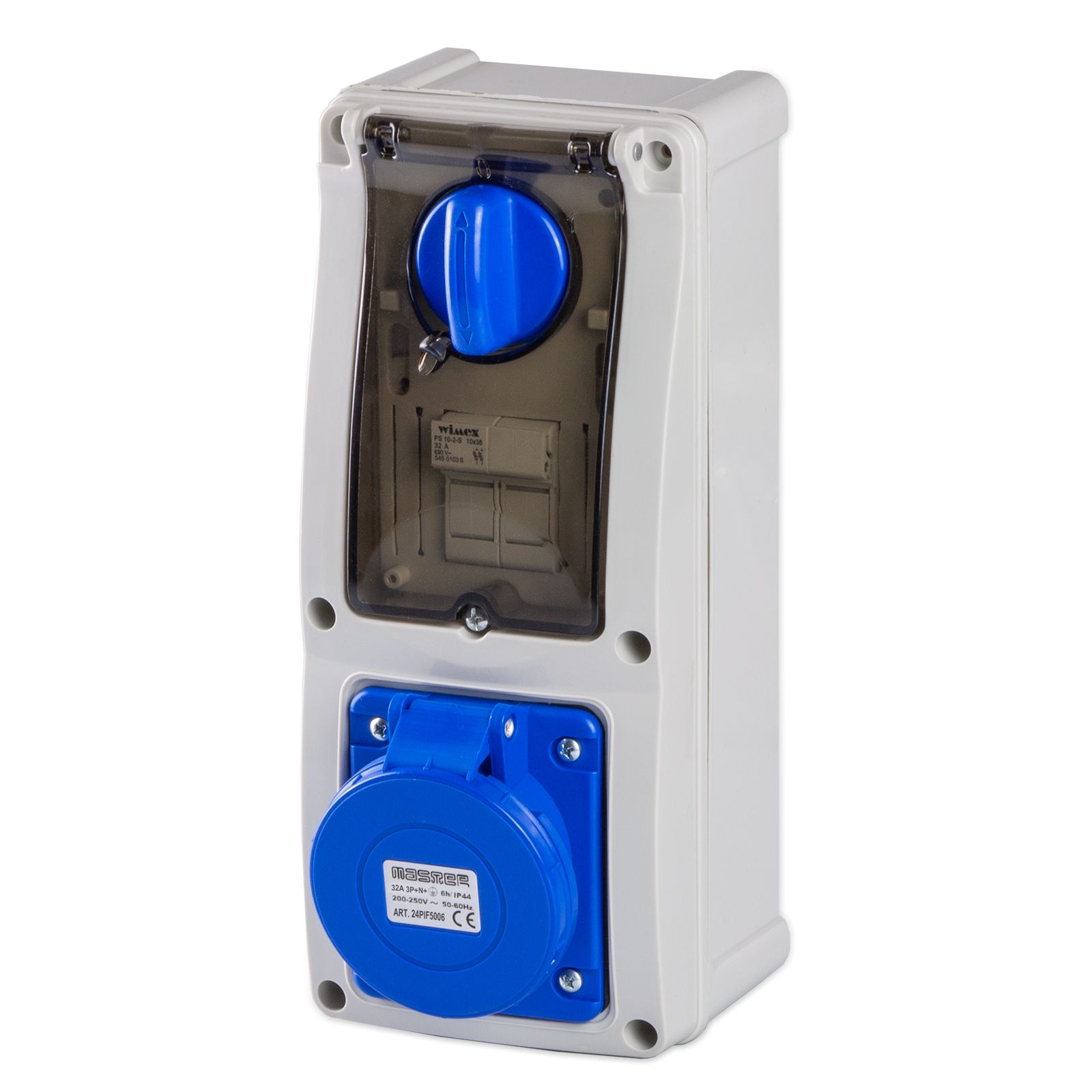 Pr.Int.3P+N+T 32A 230V 9h BLU IP44 c/Sca