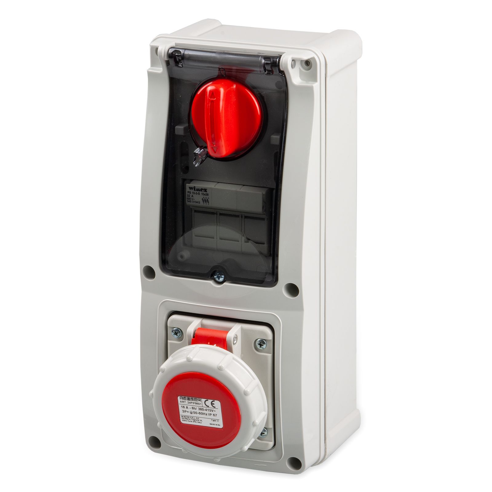 Pr.Int.3P+T 16A 380V 6h ROSSA IP66/67 Sc