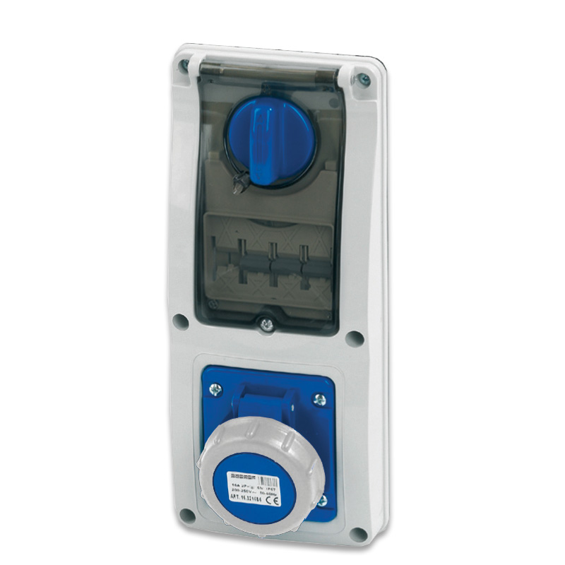 Pr.Int.Mag.2P+T 16A 230V 6h BLU IP67