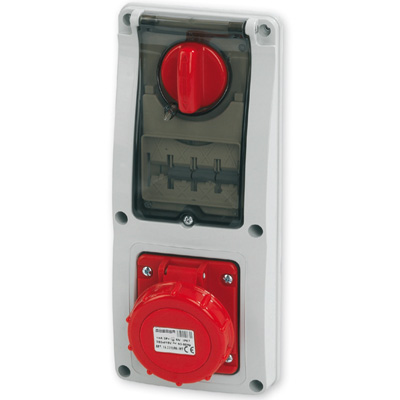 Socket 3P+E 16A 380V 6h Red IP67