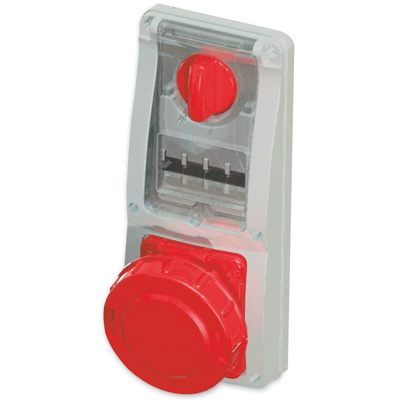 Enc. 3P+T 63A 380V 6h Rojo IP67