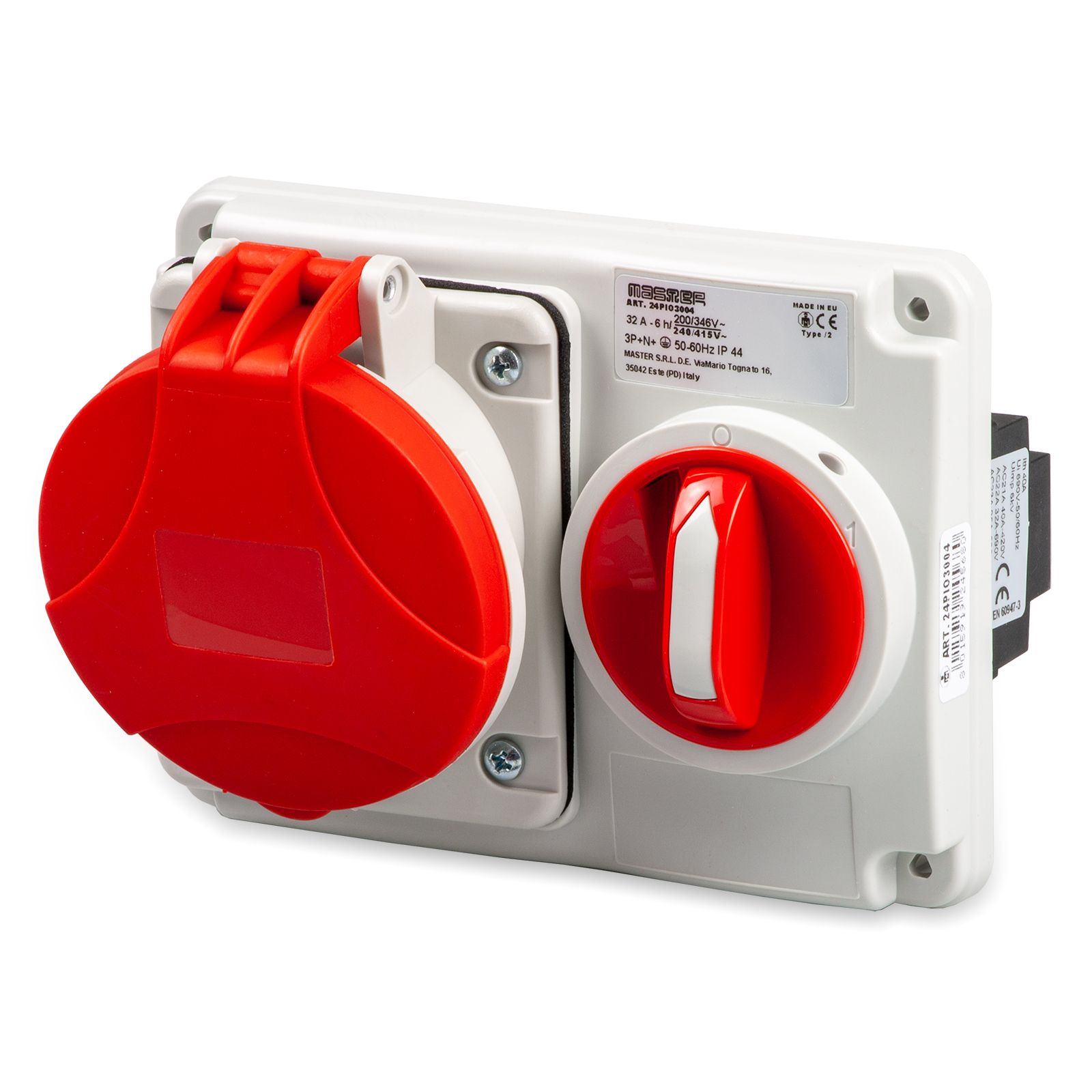 En. 3P+N+T 32A 380V 6h Rojo IP44