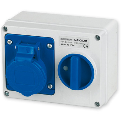 Sock.2P+E 16A 230V 6h Blue IP44