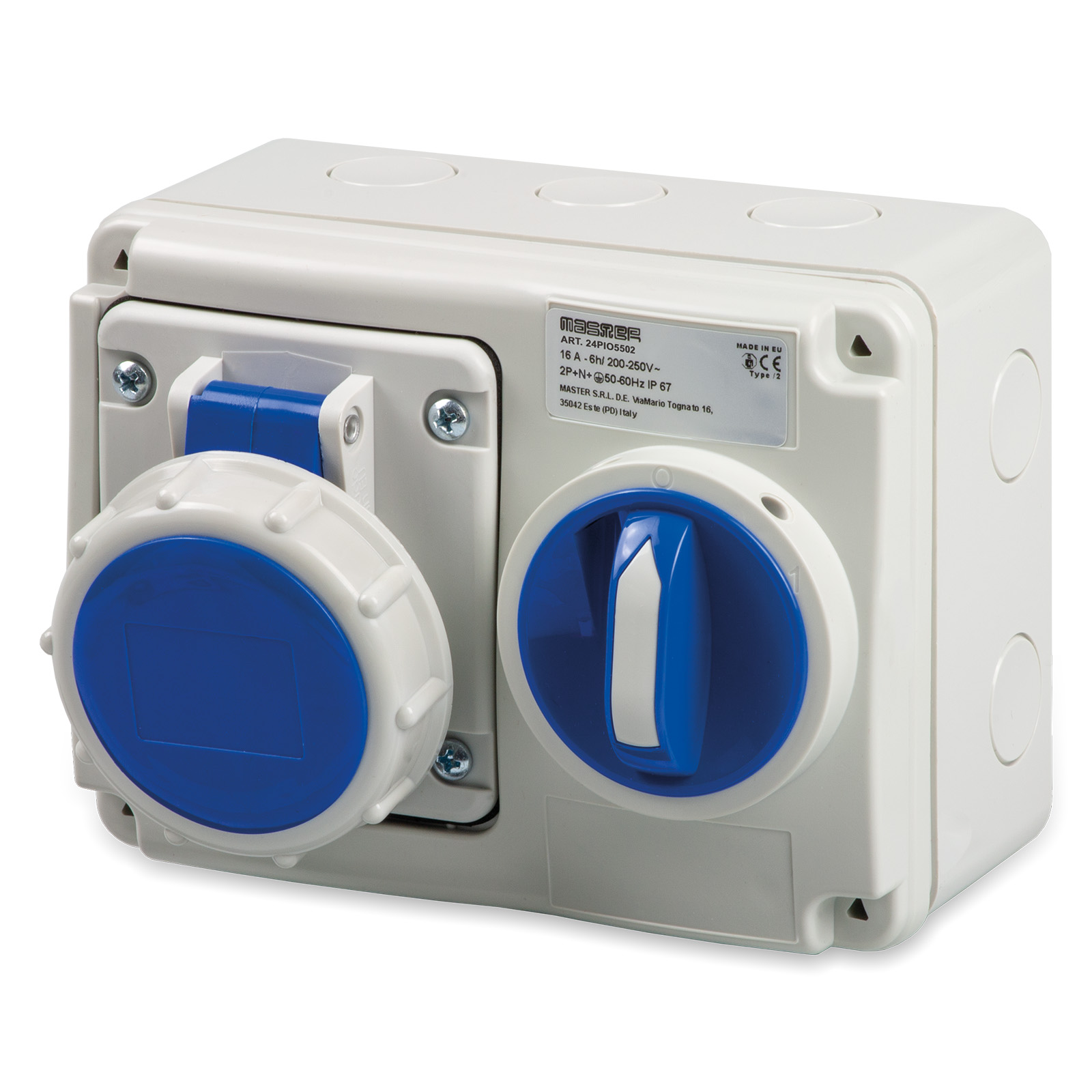 Pr.Int.Or.3P+T 16A 230V 9h BLU IP67 c/