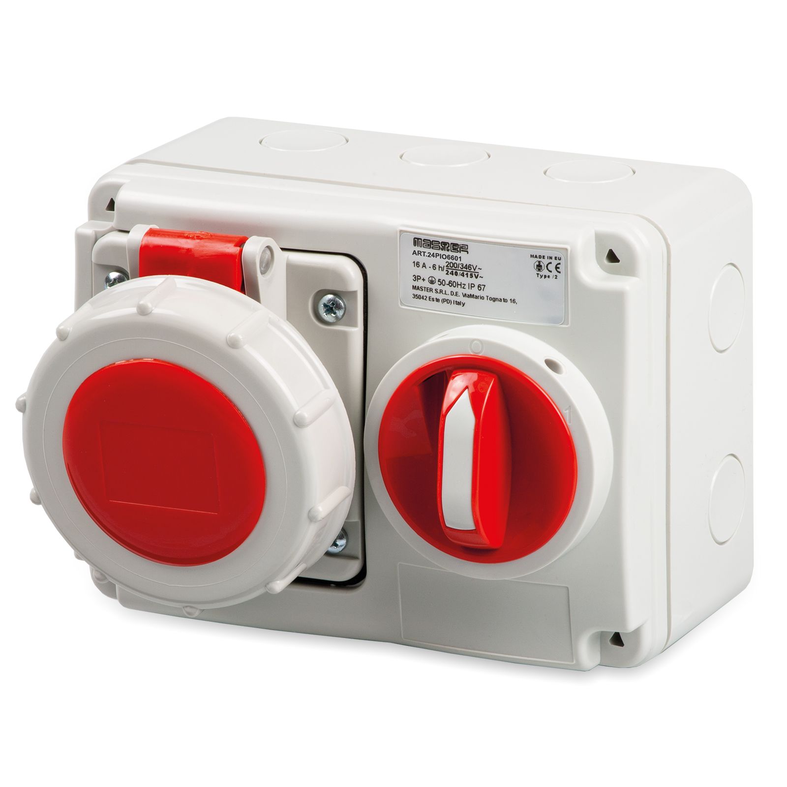 Pr.Int.Or.3P+T 16A 380V 6h ROS.IP67 c/Sc