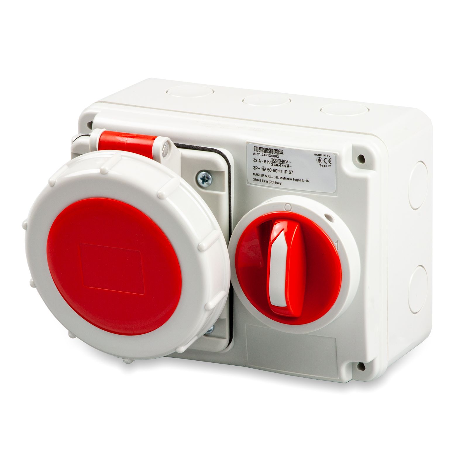 Pr.Int.Or.3P+T 32A 380V 6h ROS.IP67 c/Sc