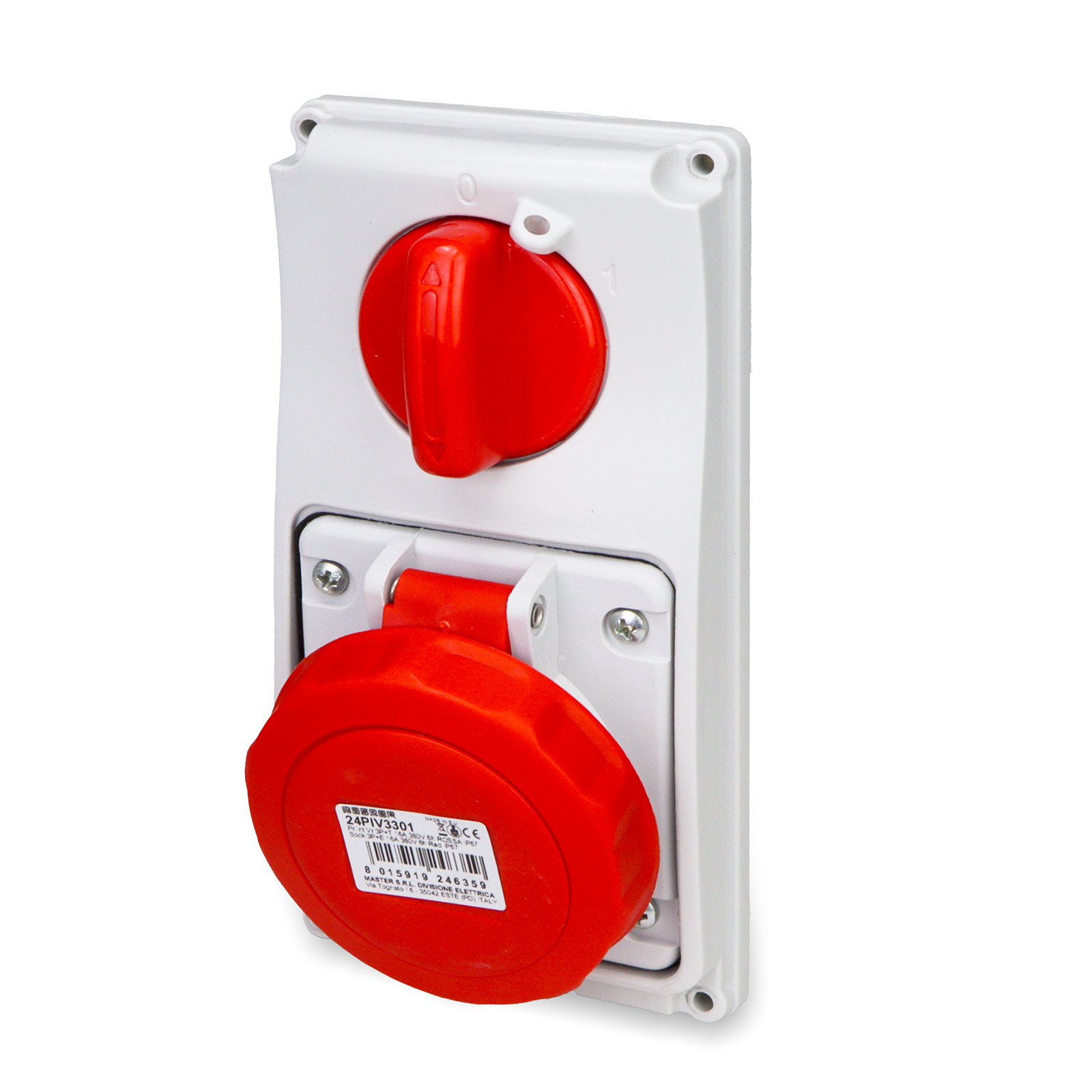Sock.3P+E 16A 380V 6h Red IP67