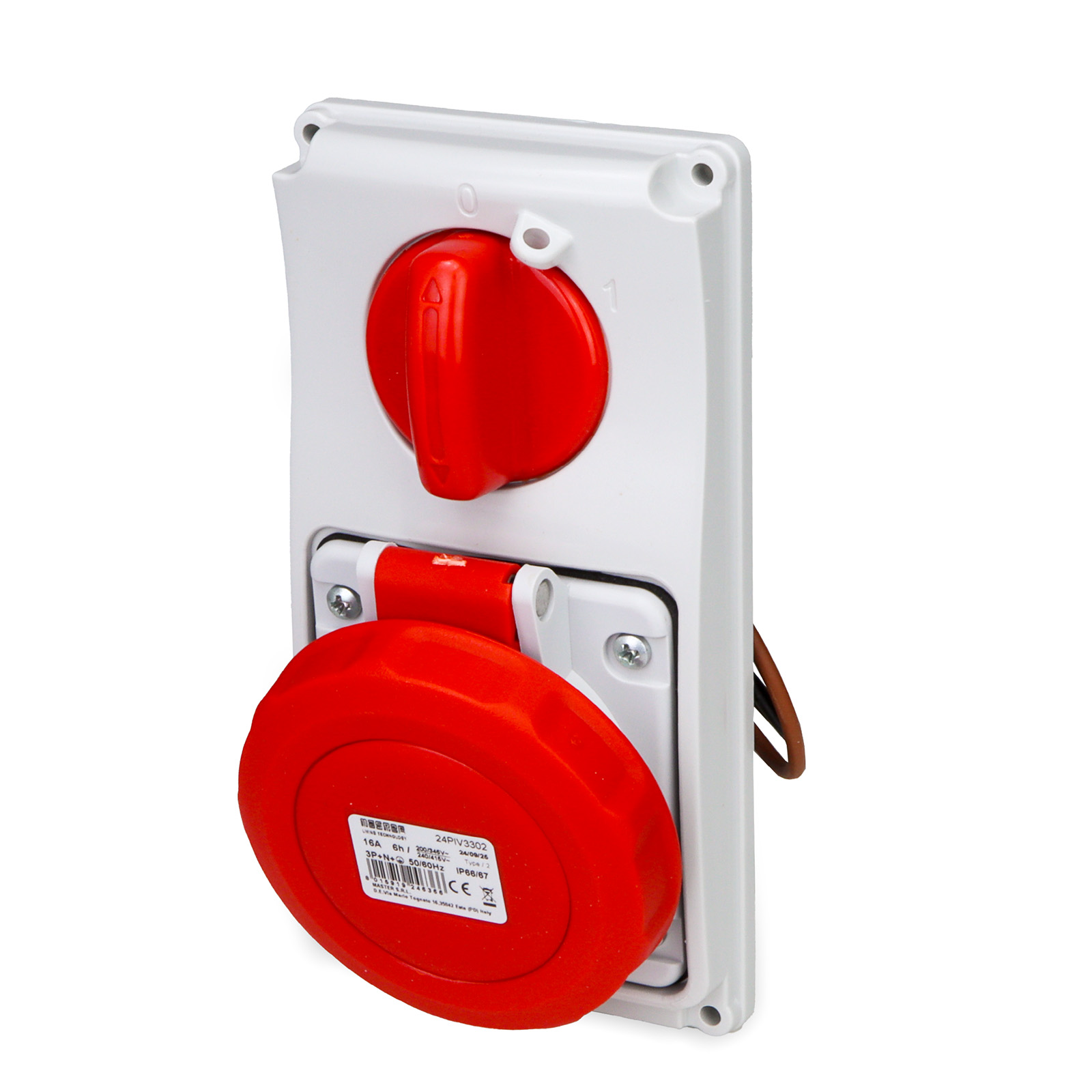Sock.3P+E 16A 380V 6h Red IP67