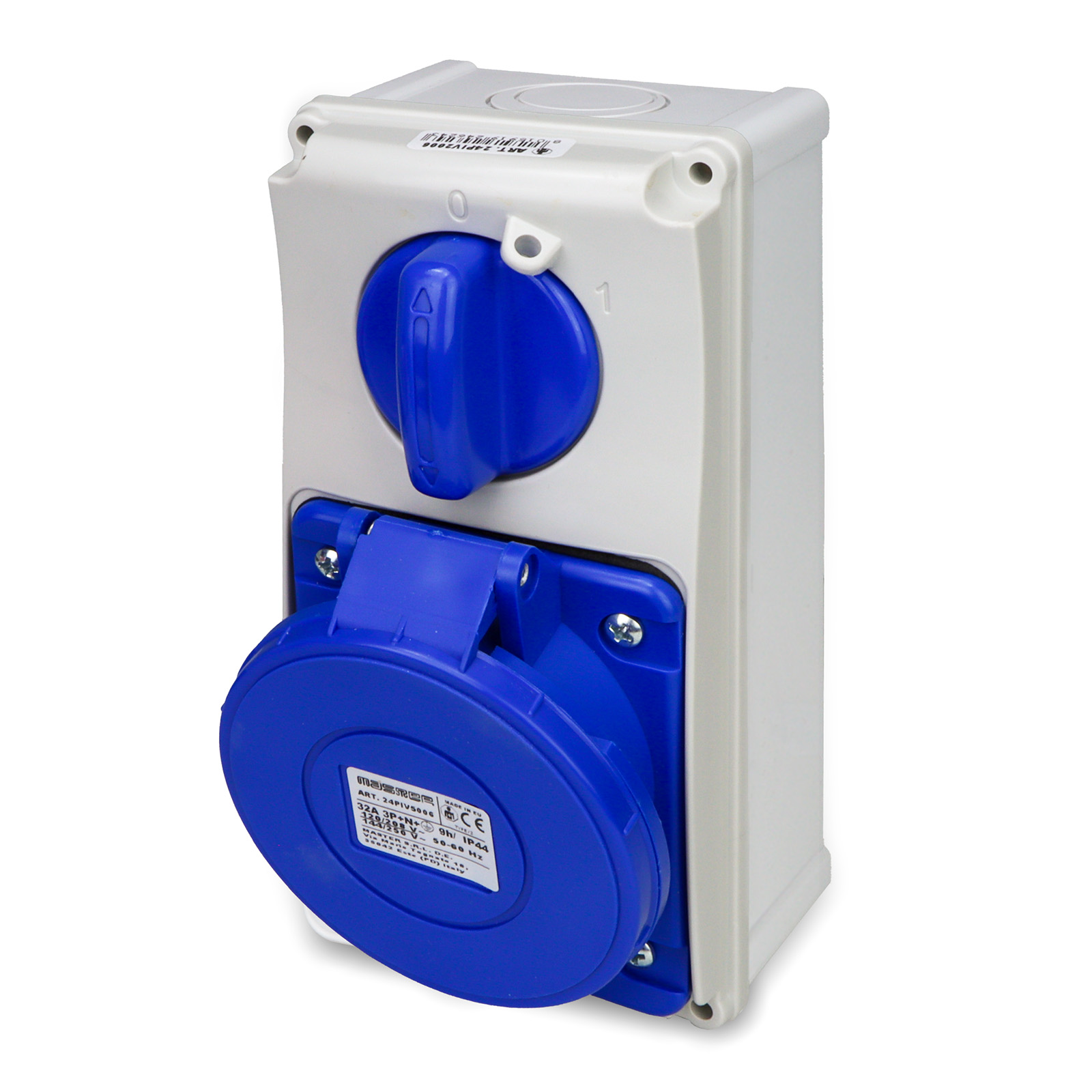 Enc.3P+N+T 32A 230V 9h Azul IP44 c.caja