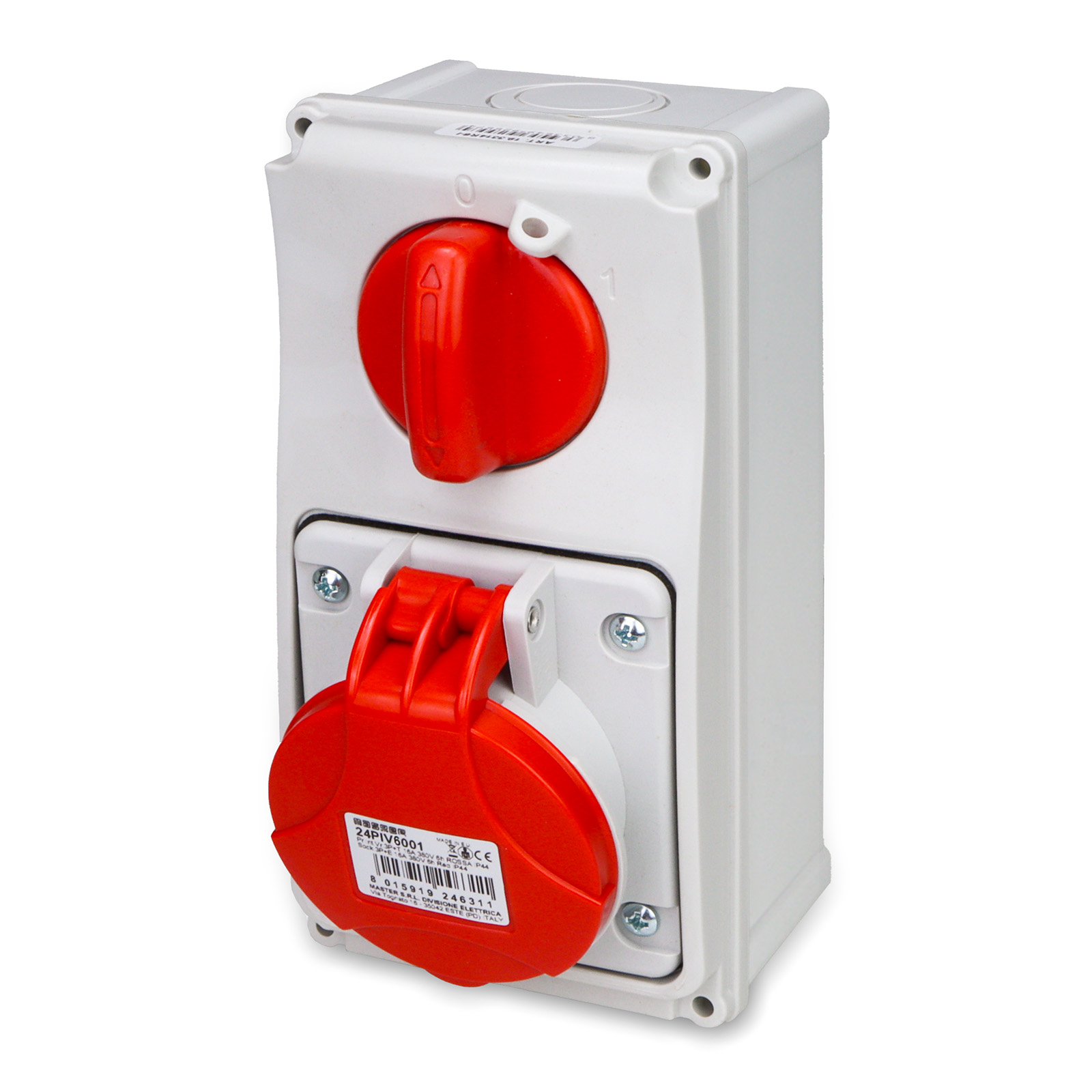 Pr.Int.Vr.3P+T 16A 380V 6h ROS.IP44 c/Sc